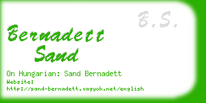 bernadett sand business card